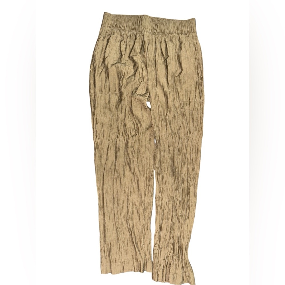 Zara Women's Crinkled Tan Chinos